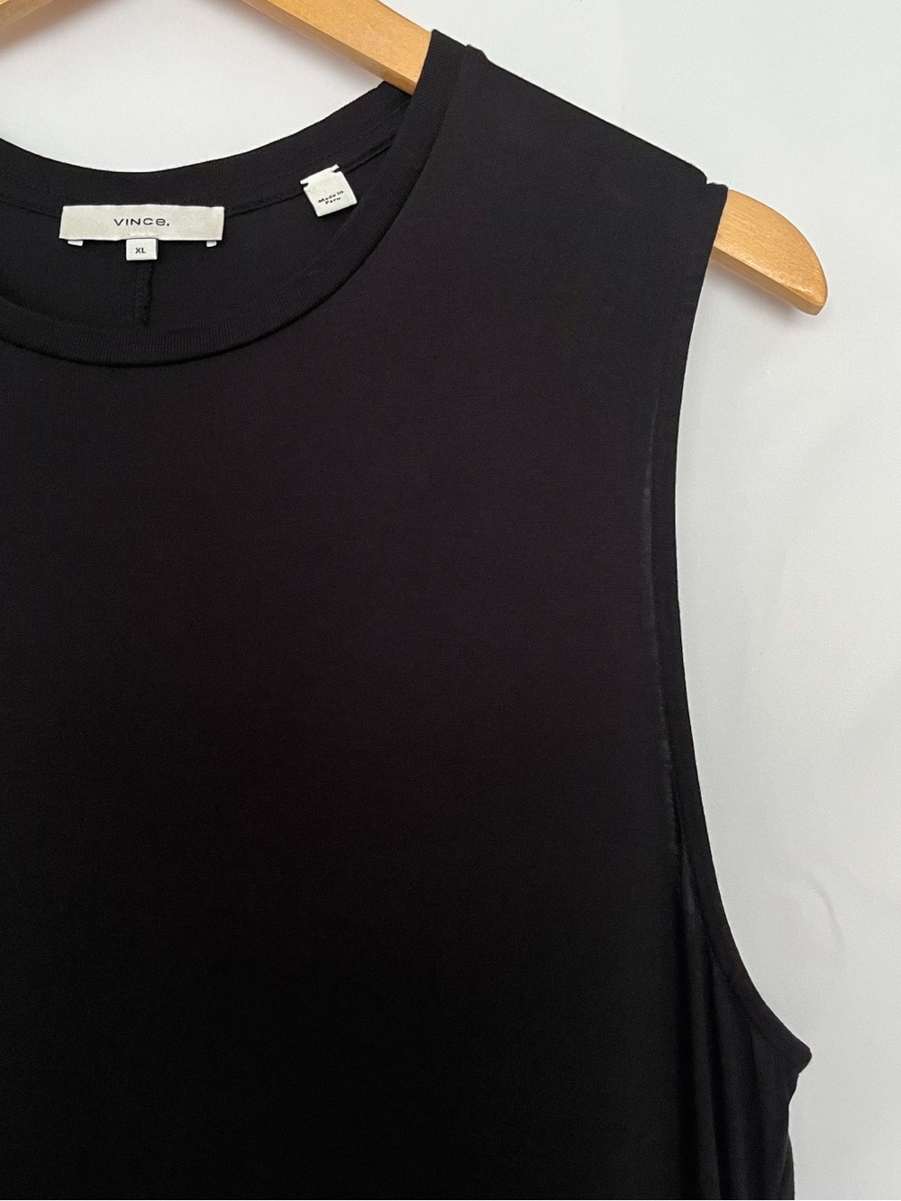 Vince Pima Cotton Maxi Dress Sleeveless Tie Waist Midi Sheer Women Size XL Black - Picture 6 of 16